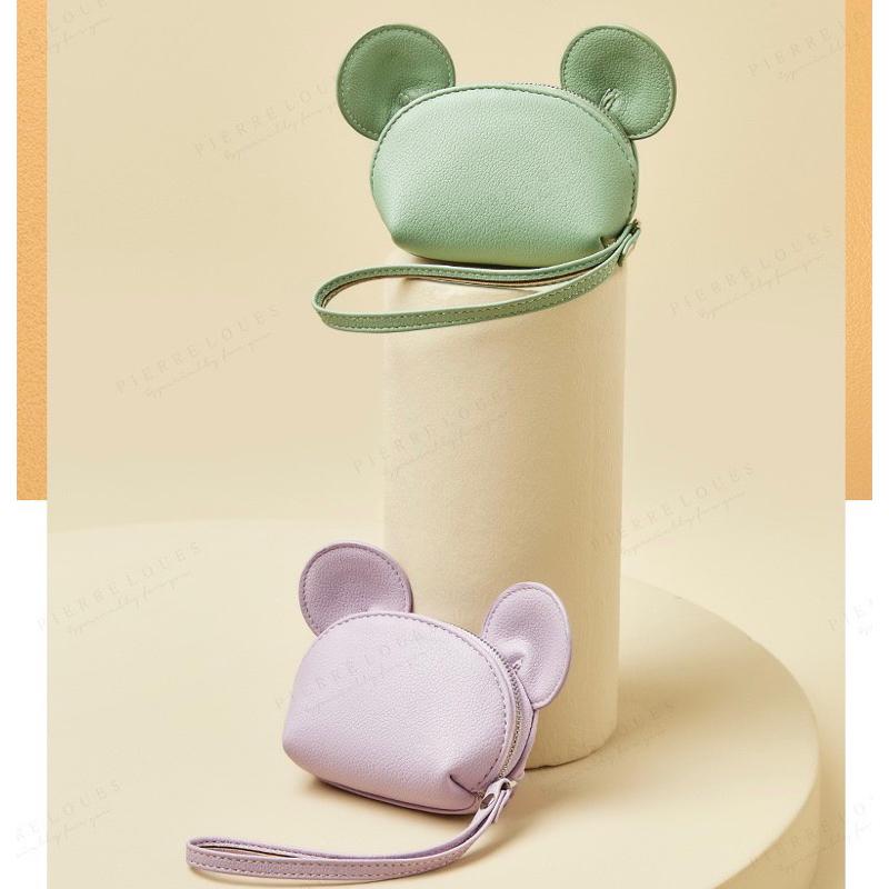 韓版質感PU零錢包 可愛米老鼠耳朵造型 卡通小錢包 鑰匙包 收納小包 附提袋 精緻做工 方便攜帶 大開口 內有隔層 百搭-細節圖4