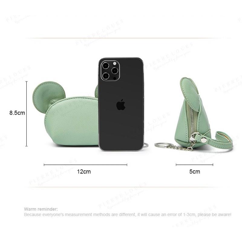 韓版質感PU零錢包 可愛米老鼠耳朵造型 卡通小錢包 鑰匙包 收納小包 附提袋 精緻做工 方便攜帶 大開口 內有隔層 百搭-細節圖6