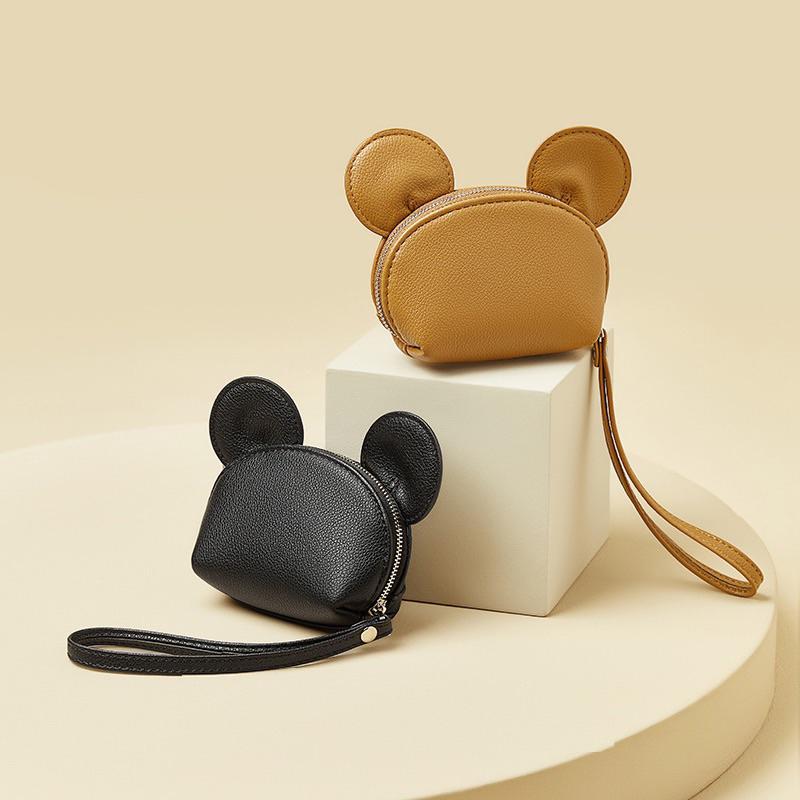 韓版質感PU零錢包 可愛米老鼠耳朵造型 卡通小錢包 鑰匙包 收納小包 附提袋 精緻做工 方便攜帶 大開口 內有隔層 百搭-細節圖8