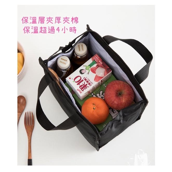 簡約加厚手提便當包 拉鍊封口 內裡分隔設計 午餐包 保冷保溫 大容量防水加厚手提餐盒野餐包 保冰飯盒袋 網眼 內有隔層-細節圖3