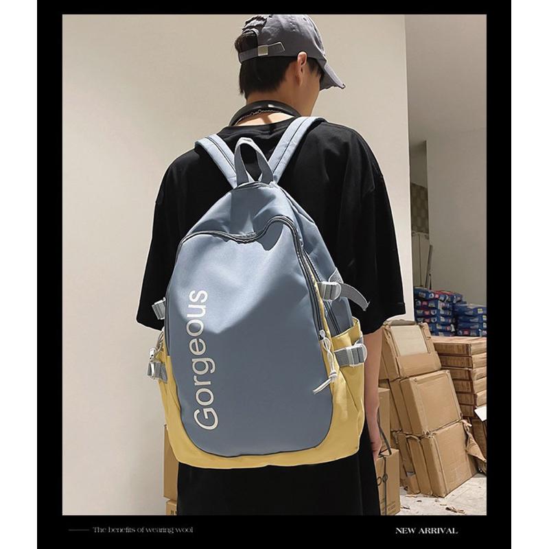 潮流時尚多功能雙肩包 後背包🎒 新款 單肩背包 大容量 國中 高中學生書包 尼龍材質-細節圖2