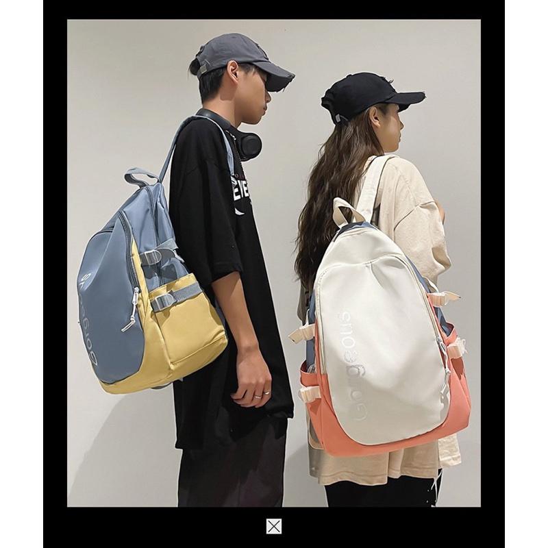 潮流時尚多功能雙肩包 後背包🎒 新款 單肩背包 大容量 國中 高中學生書包 尼龍材質-細節圖5