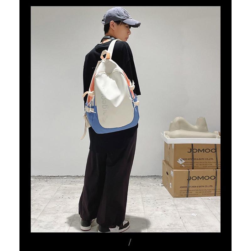 潮流時尚多功能雙肩包 後背包🎒 新款 單肩背包 大容量 國中 高中學生書包 尼龍材質-細節圖9