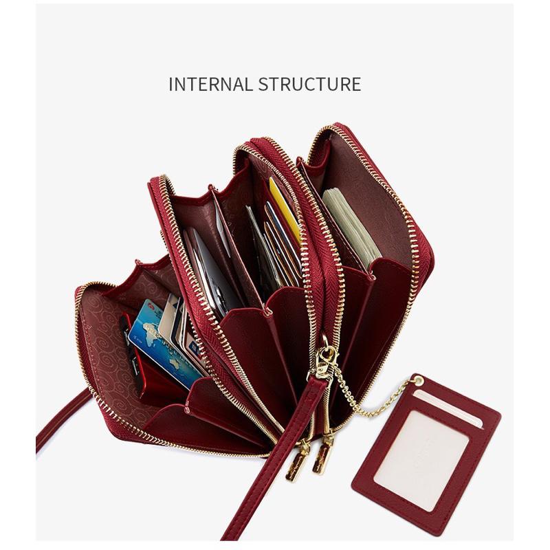 新款多隔層PU手機包 時尚風琴包 簡約百搭 多功能斜跨包 實用斜背包 韓版小包 便攜 肩帶可調整長短 肩帶可拆卸 附卡套-細節圖4