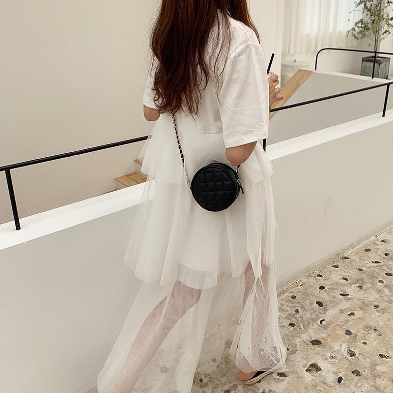 韓國 新款可愛迷你菱格小香風 鏈條包 小圓形包 圓餅包 單肩斜挎包 立體造型 PU皮 小巧 百搭 方便攜帶 氣質款-細節圖6