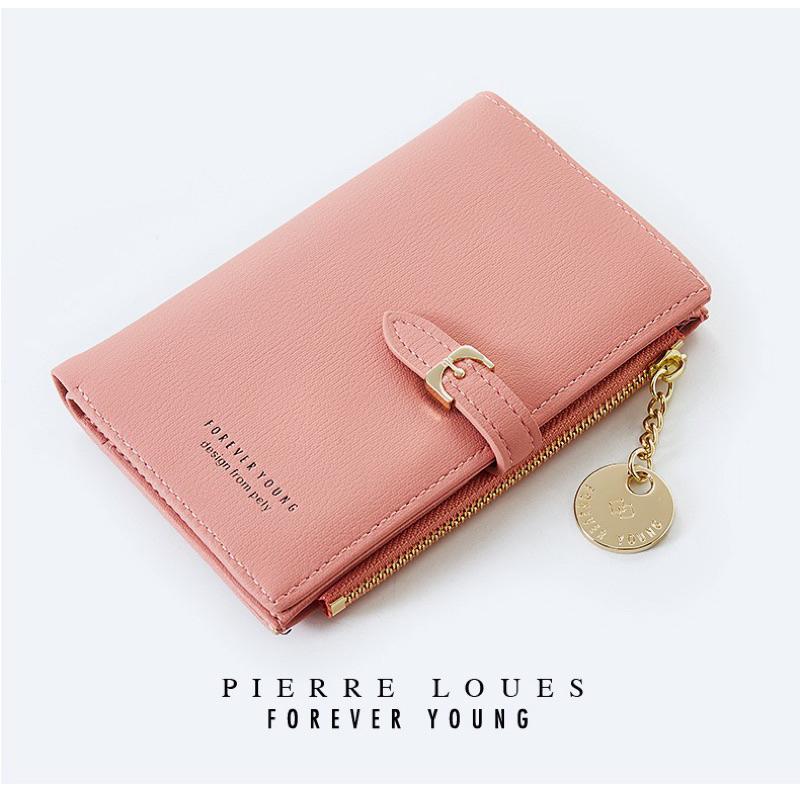 新款多隔層中夾 糖果色皮夾 時尚簡約 短款鈔票夾雙摺零錢包 柔軟PU皮質 大開口 多卡夾 多功能 素面 防磨耐刮-細節圖4