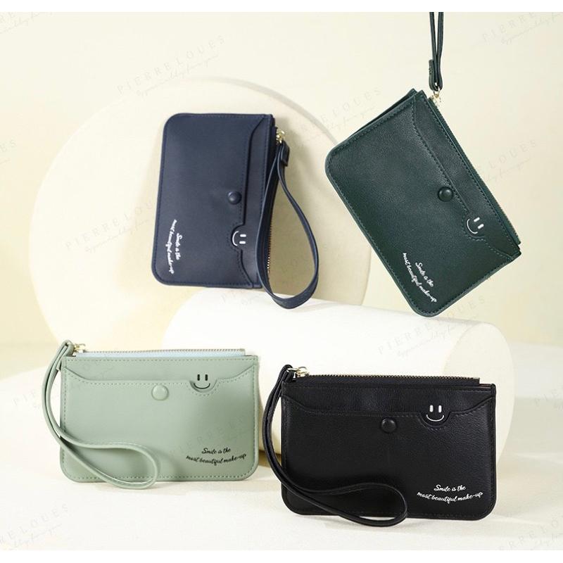 時尚手拿零錢包 PU手拎包 卡包薄款收納包 新款小拉鍊包可愛小錢包 前扣子收納 後拉鍊收納 百搭好攜帶-細節圖4