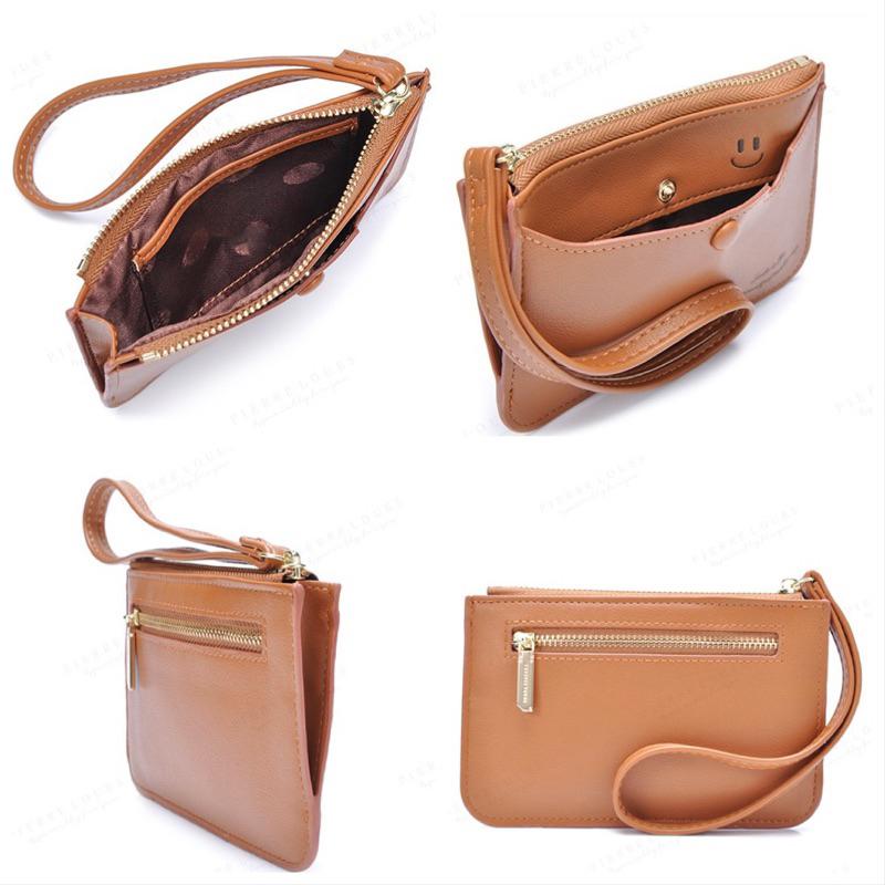 時尚手拿零錢包 PU手拎包 卡包薄款收納包 新款小拉鍊包可愛小錢包 前扣子收納 後拉鍊收納 百搭好攜帶-細節圖6