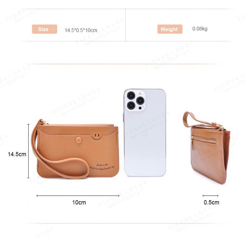 時尚手拿零錢包 PU手拎包 卡包薄款收納包 新款小拉鍊包可愛小錢包 前扣子收納 後拉鍊收納 百搭好攜帶-細節圖8