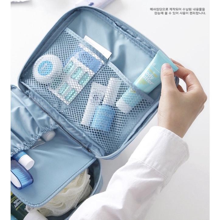 新款繽紛印花防水收納包 旅行大容量 韓版 多格層好分類 立體 便攜可手提洗漱化妝包 旅行旅遊輕便防撥水 超輕量-細節圖6