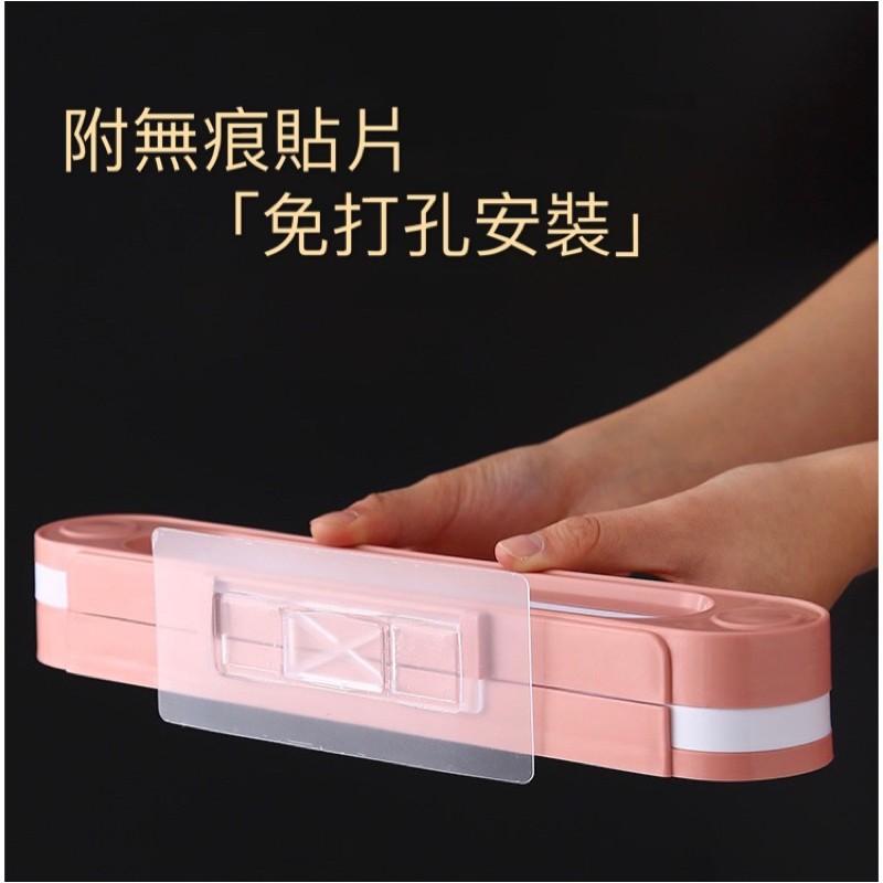 可折疊鞋架一到三雙拖鞋收納三合一壁掛式免打孔無痕貼 一變三 毛巾收納架置物架-細節圖6