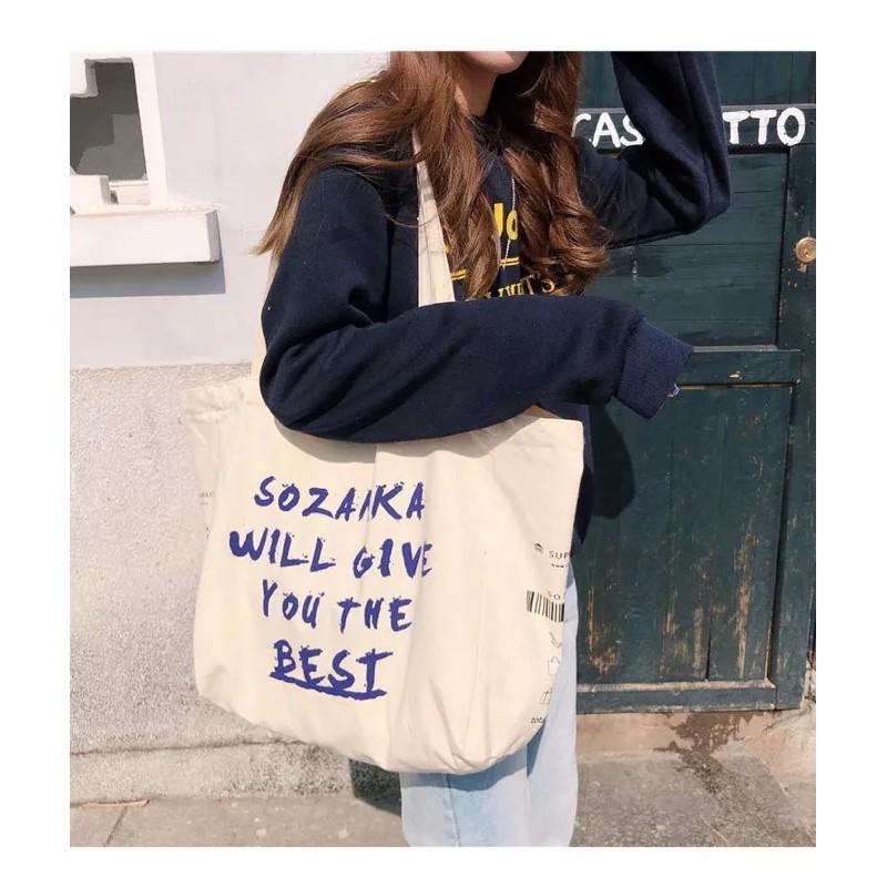 大容量塗鴉手寫風格帆布包慵懶風隨性單肩包側邊加寬日系肩背手提兩用布袋 百搭耐用 大學生適用 旅行外出必備磁扣閉合拉鍊內袋-細節圖8