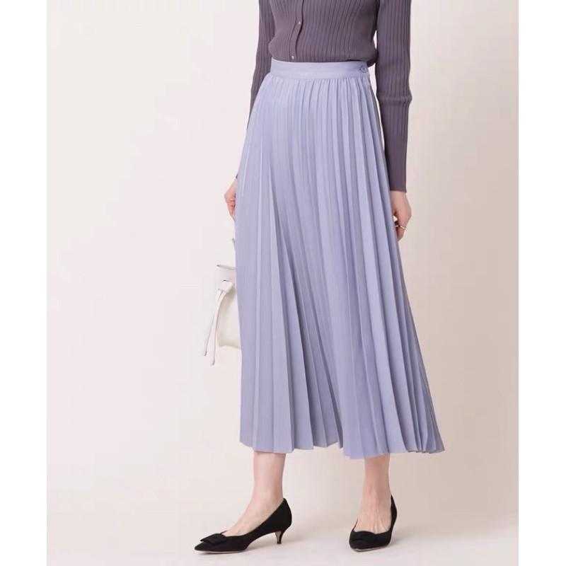 春夏雪紡面料優雅大氣百褶裙半裙 藍紫色 有內裡 不透光 上班族百搭款-細節圖2