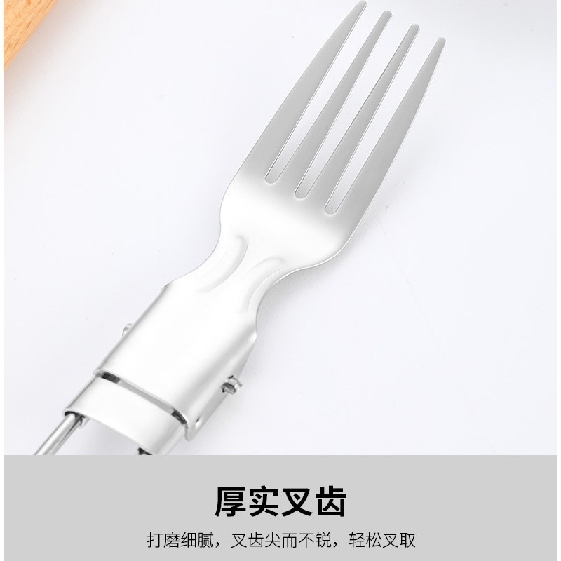 DH036｜不鏽鋼折疊餐具 露營餐具 折疊湯匙 摺疊餐具 折疊叉匙 環保餐具 折疊刀叉 組合筷 登山 便當-細節圖8