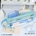 B758｜奶鹽雙層透明筆袋 大容量收納鉛筆文具盒 透明筆袋 鉛筆盒 日系文具袋 筆袋-規格圖7