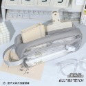 B758｜奶鹽雙層透明筆袋 大容量收納鉛筆文具盒 透明筆袋 鉛筆盒 日系文具袋 筆袋-規格圖2