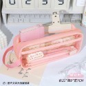 B758｜奶鹽雙層透明筆袋 大容量收納鉛筆文具盒 透明筆袋 鉛筆盒 日系文具袋 筆袋-規格圖4