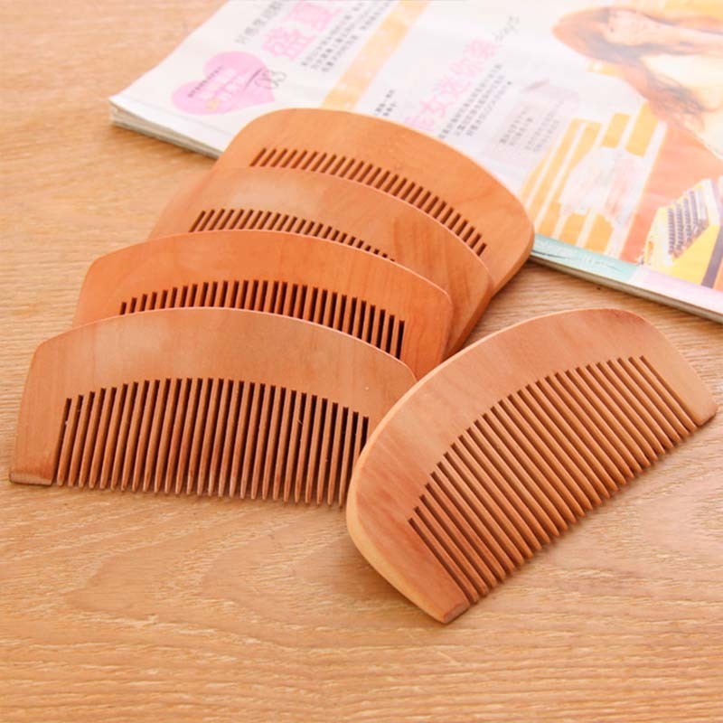 B878｜天然桃木梳 按摩 健康 加厚 防靜電 木梳 木梳子 便攜化妝小梳子 梳子 隨身梳 頭部按摩 無柄木梳-細節圖3