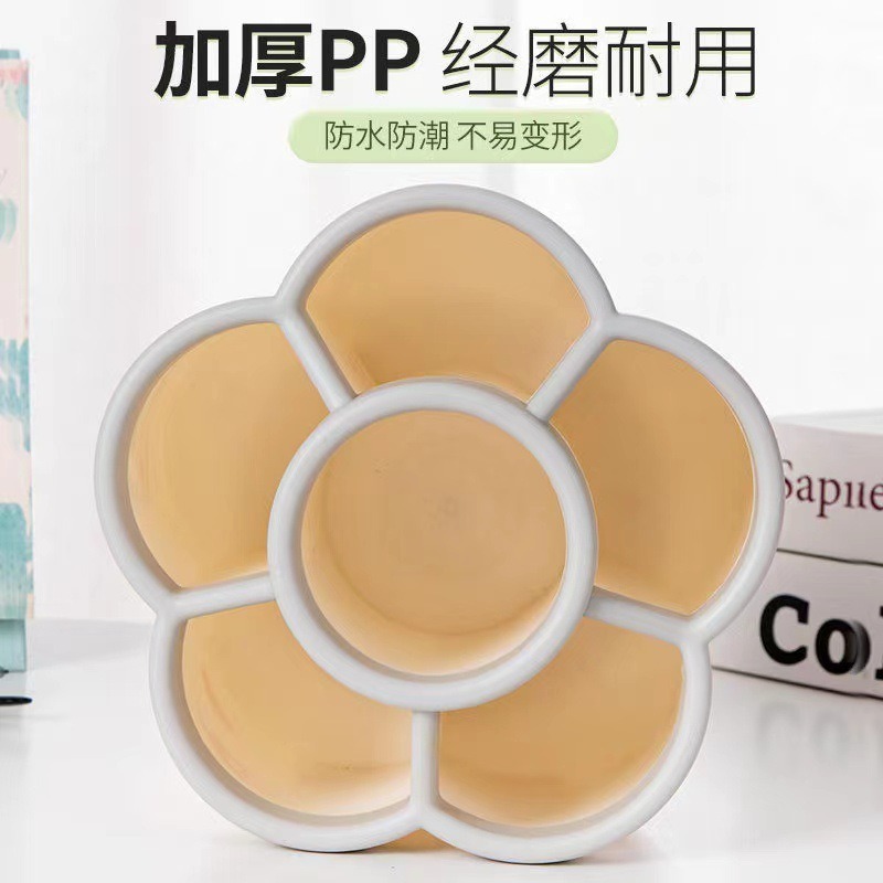 DH032｜梅花型旋轉筆筒收納盒 大容量文具收納筒 功能分格收納筒 辦公室桌麵收納盒 簡約化妝刷收納筒 筆桶-細節圖4