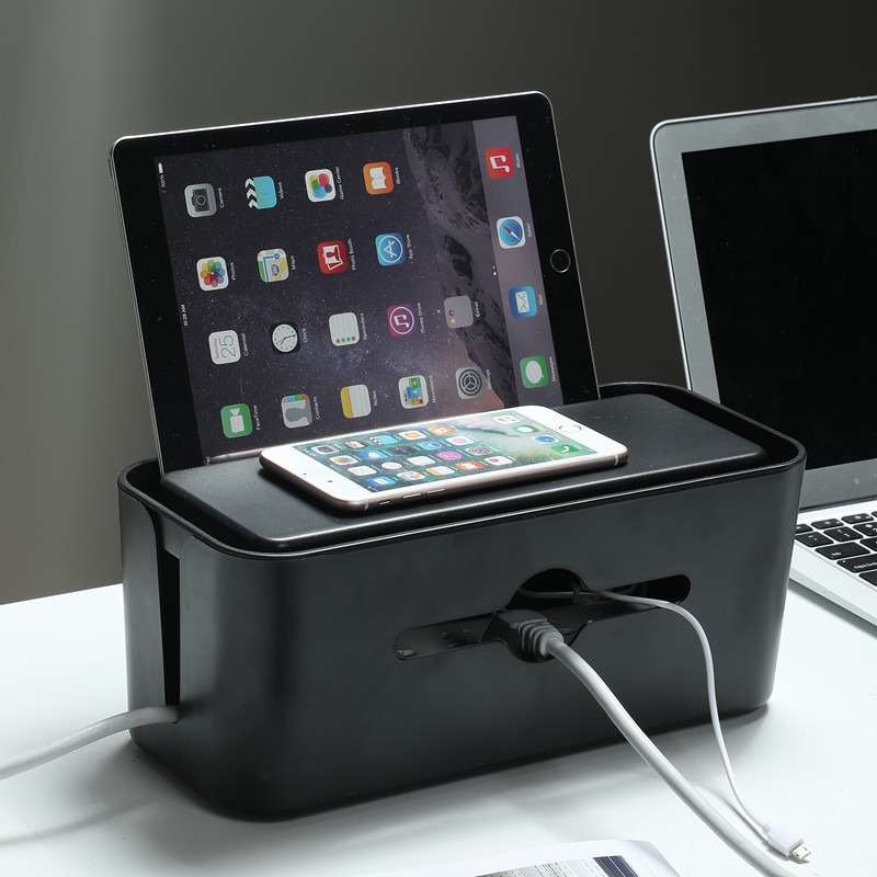 DH125｜家用插排理線盒 充電器收納盒 數據線收納盒 插座整理線盒 集線盒 理線器 電線盒 插排電線收納盒-細節圖2