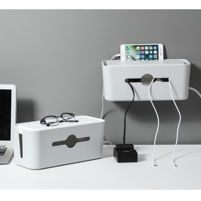 DH125｜家用插排理線盒 充電器收納盒 數據線收納盒 插座整理線盒 集線盒 理線器 電線盒 插排電線收納盒-細節圖8