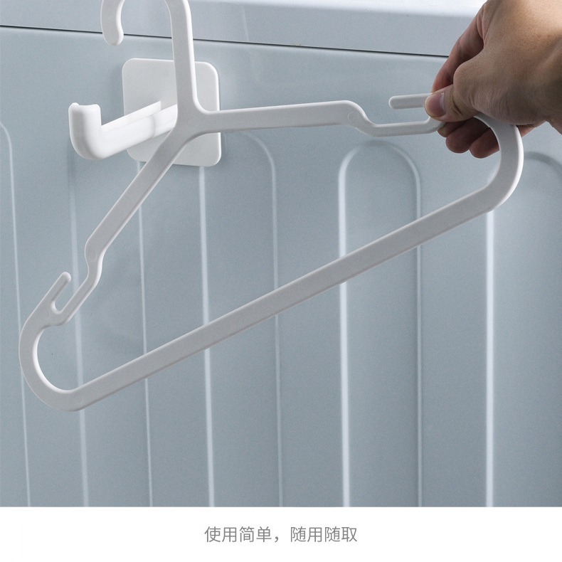DH130｜黏貼式衣架收納掛鉤 勾型置物架 多功能免打孔掛鉤 J型掛勾 曬衣間衣架收納 多用掛鉤架-細節圖4