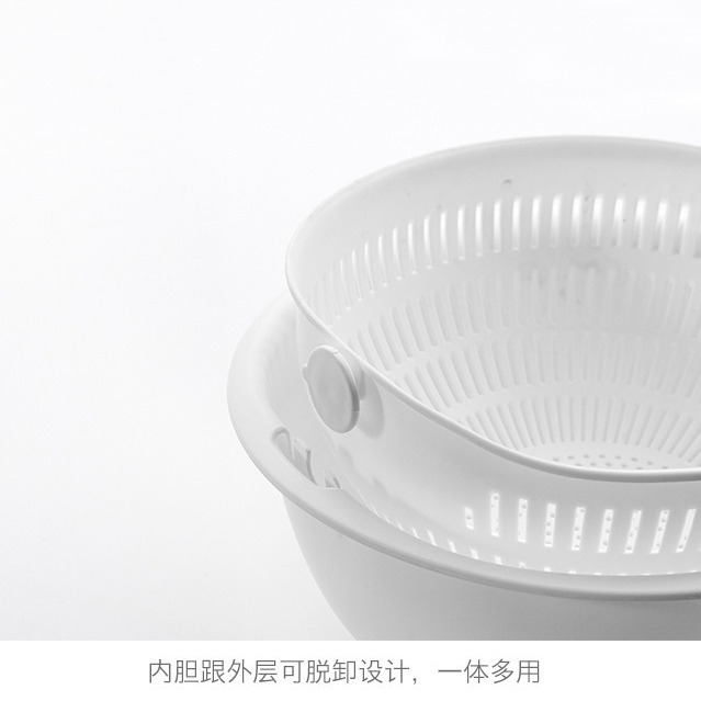 DH061｜雙層旋轉洗菜盆 洗菜籃 瀝水盆 籃子 洗米籃 水果籃-細節圖7