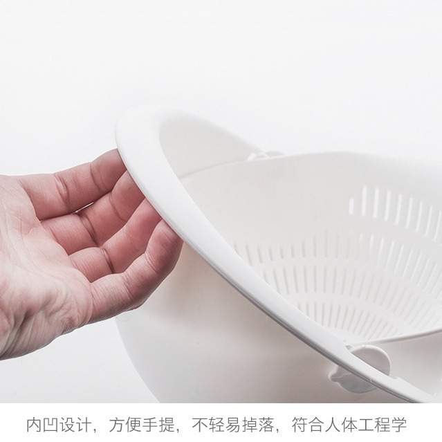 DH061｜雙層旋轉洗菜盆 洗菜籃 瀝水盆 籃子 洗米籃 水果籃-細節圖9