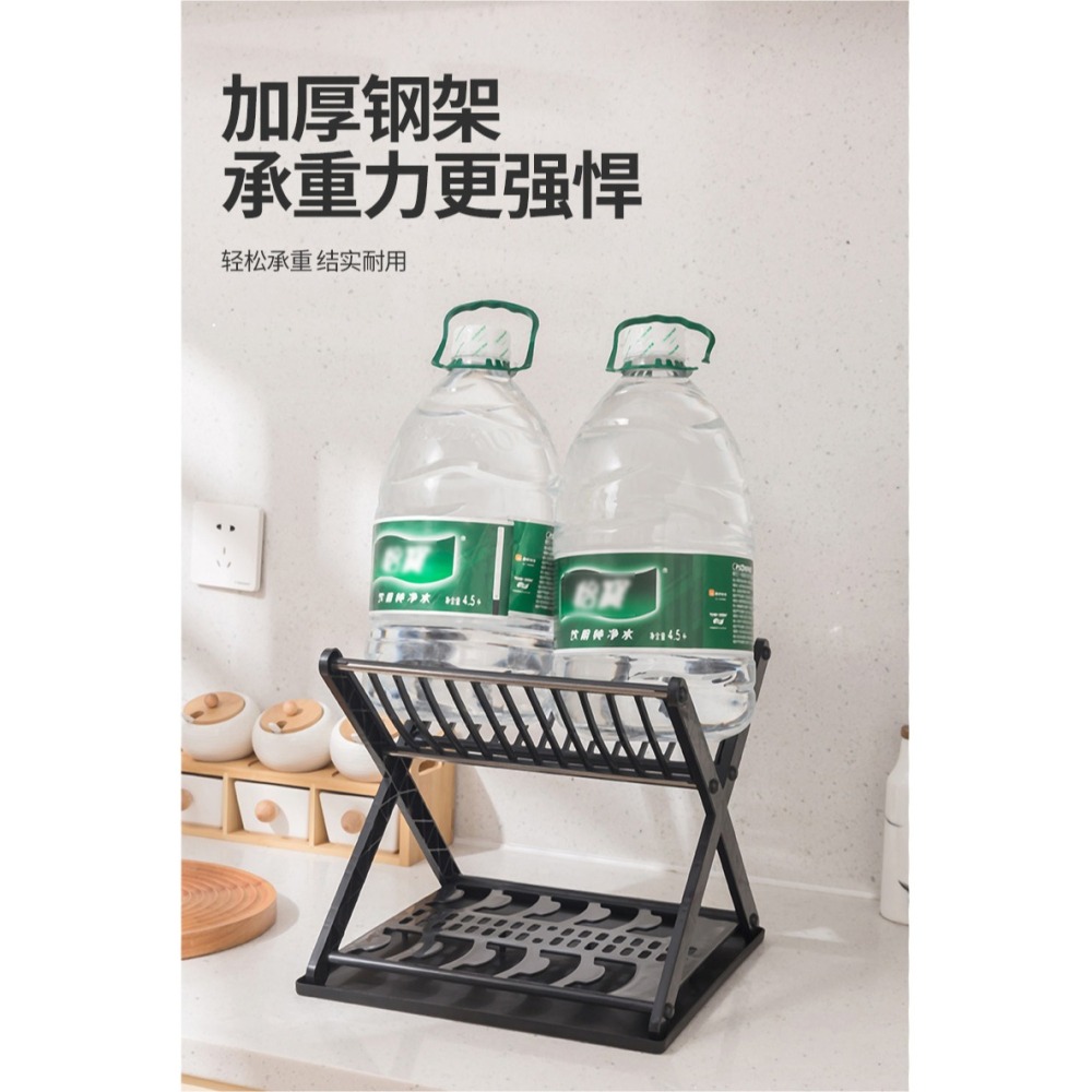 HA007｜雙層瀝水架 碗碟收納架 碗盤瀝水架 廚房置物架 台面碗架 碗筷收納 碗盤架 瀝水架 雙層碗盤架-細節圖3
