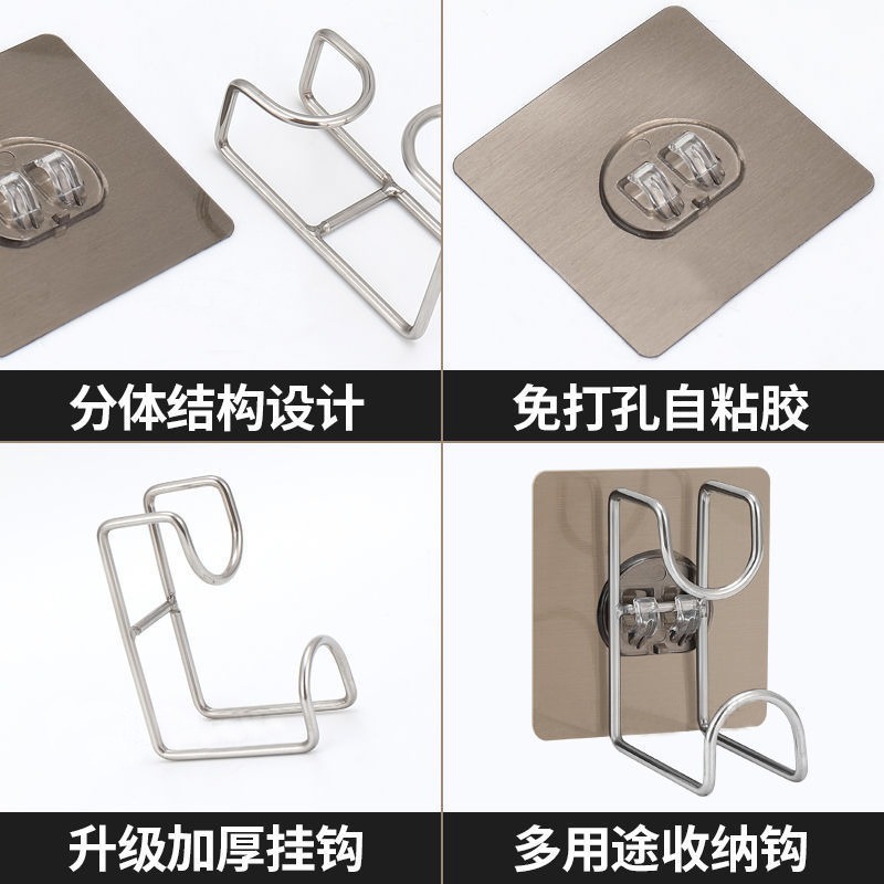 DA155｜臉盆掛鈎 臉盆架 無痕掛勾 防水掛勾 臉盆收納架 廚房掛鉤 砧板掛鉤 不鏽鋼臉盆掛勾 毛巾架-細節圖2