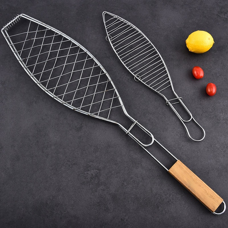 DH097｜不鏽鋼烤魚網 烤肉 烤魚夾 燒烤網夾 燒烤工具用品 烤肉用具 燒烤夾子 折疊 露營-細節圖3