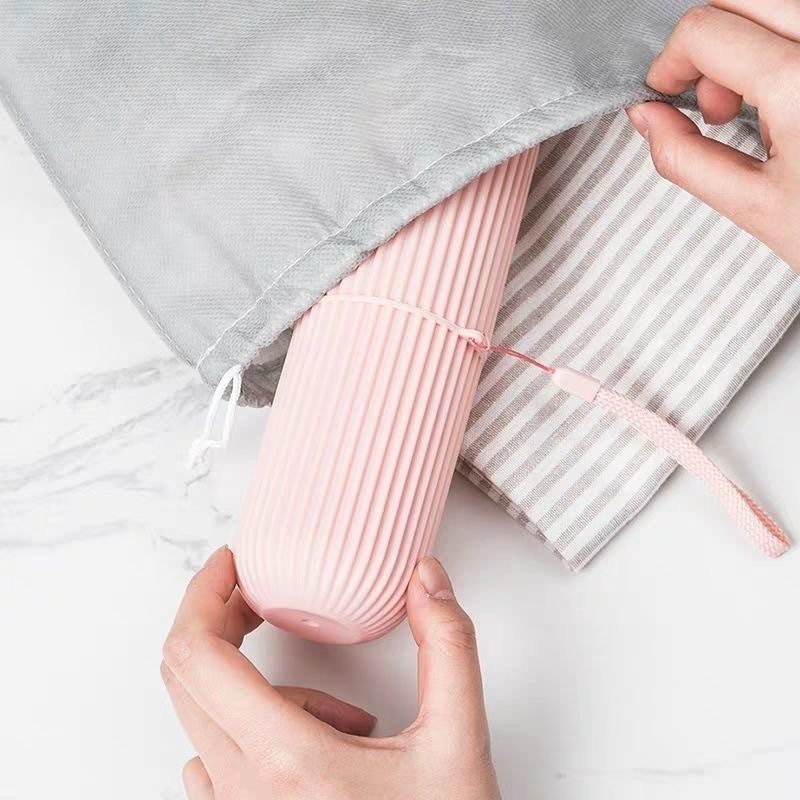 B376｜豎條紋牙刷收納盒 旅行牙刷盒 漱口杯 便攜式漱口杯 環保杯 洗漱杯 牙具盒 牙膏收納筒 旅行 露營-細節圖8