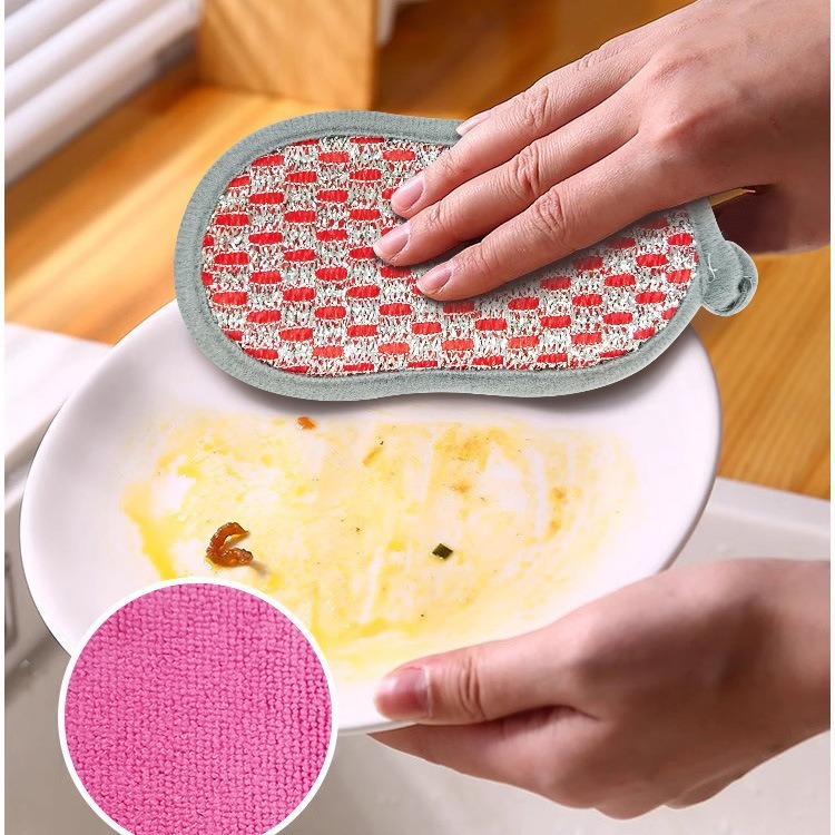 B390｜雙面洗碗布 百潔布 海綿洗碗巾 洗碗刷 洗碗布 不沾油抹布 抹布 海綿刷 雙面魔力擦 海綿纖維-細節圖2