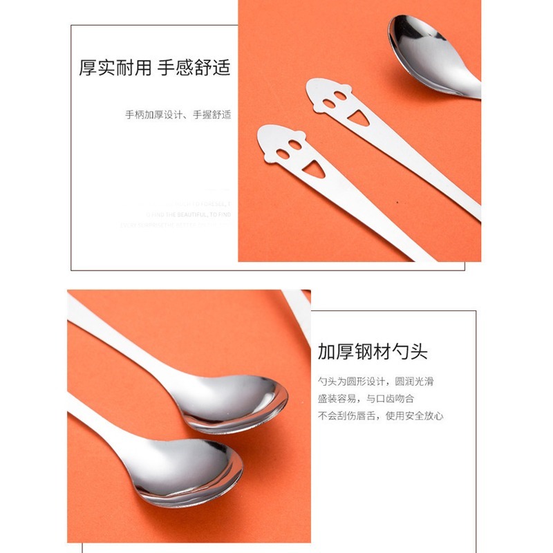 DA006｜笑臉造型湯匙 湯勺 攪拌勺 不鏽鋼咖啡勺 布丁勺 甜品湯匙 家用咖啡小勺 攪拌棒 萬聖節-細節圖3