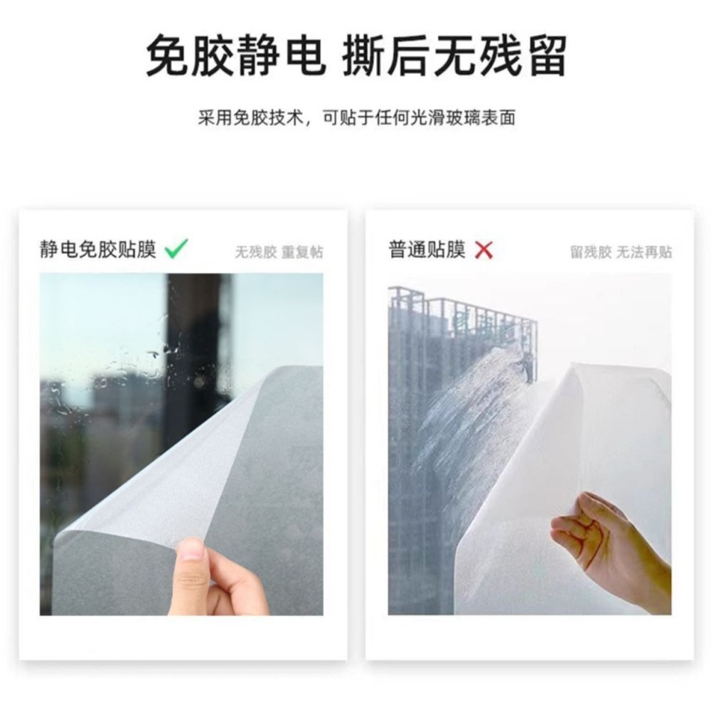 DH103｜靜電磨砂玻璃貼膜 玻璃窗貼 玻璃靜電貼 門窗玻璃貼 防窺玻璃貼 浴室辦公室窗戶 遮陽隔熱透光不透明-細節圖7