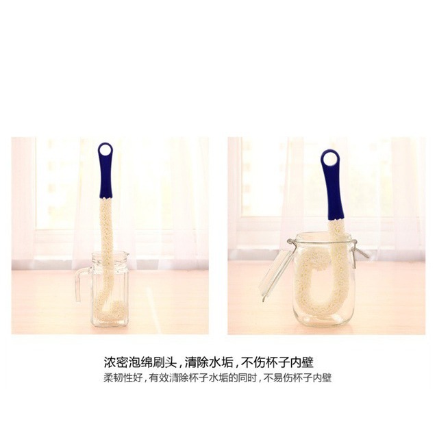 DH128｜可彎曲海綿清潔刷 醒酒器刷 高腳杯刷子 可彎曲 海綿洗杯刷 長柄酒瓶刷 清潔刷 長柄杯刷 杯刷海綿-細節圖5