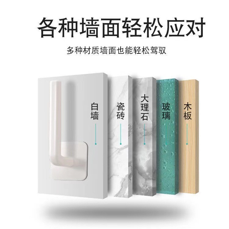 B336｜L型牆壁掛勾多功能掛鉤 免打孔紙巾架 廚房鍋蓋架 砧板架 毛巾架 收納架 捲紙架-細節圖9