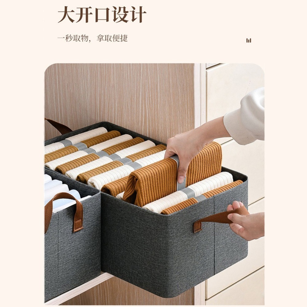 DH094｜收納盒 布藝整理箱 抽屜式衣服布藝整理箱 整理生活衣物收納盒 可折疊家用收納箱 鋼架支撐 衣物收納盒-細節圖3