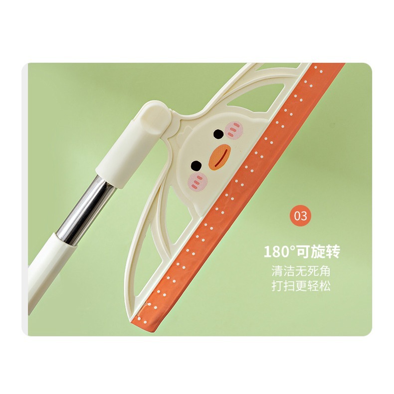 DH101｜小鴨刮水掃把 地板刮刀 廁所刮刀 除水刮刀 刮刀掃把 乾濕兩用掃把 刮水刀 刮水器 短手把 卡通款-細節圖10