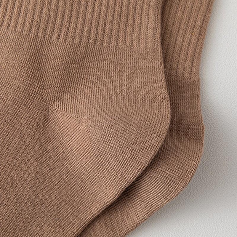 B855｜秋冬款長襪 中筒襪 韓日系春秋笑臉棉襪 黑白色堆堆襪 時尚中筒襪xiami-細節圖6