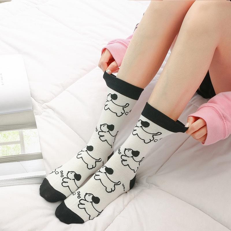 B854｜ 50種新款襪 日系可愛卡通長襪 潮流中幫襪 學院風黑白襪女襪 學生襪 運動襪xiami-細節圖9