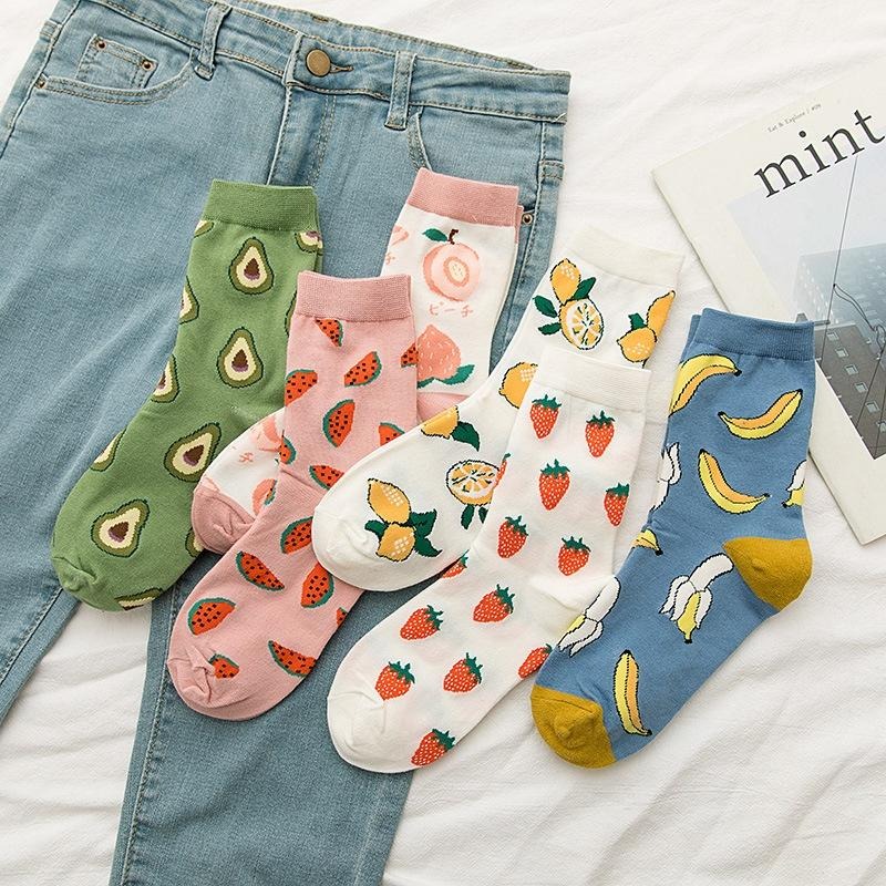 B854 ｜日系甜美可愛水果中筒襪 果襪 女襪 水果襪 百搭襪 襪子 中筒襪 時尚休閒襪 學院風襪子xiami-細節圖5