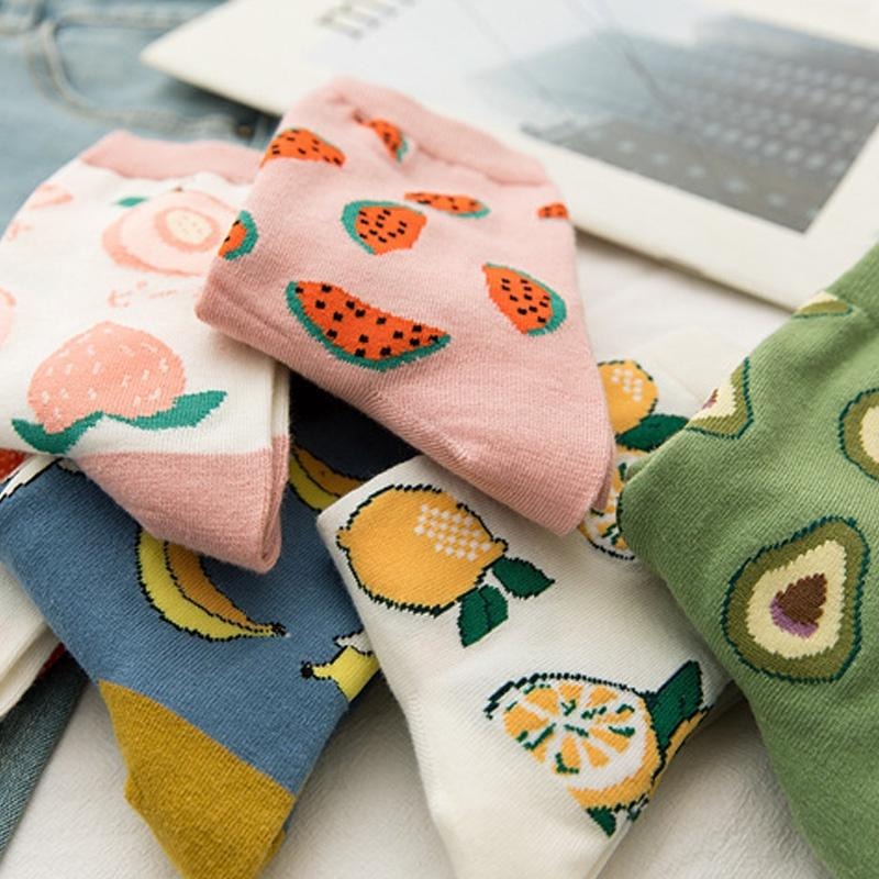 B854 ｜日系甜美可愛水果中筒襪 果襪 女襪 水果襪 百搭襪 襪子 中筒襪 時尚休閒襪 學院風襪子xiami-細節圖6