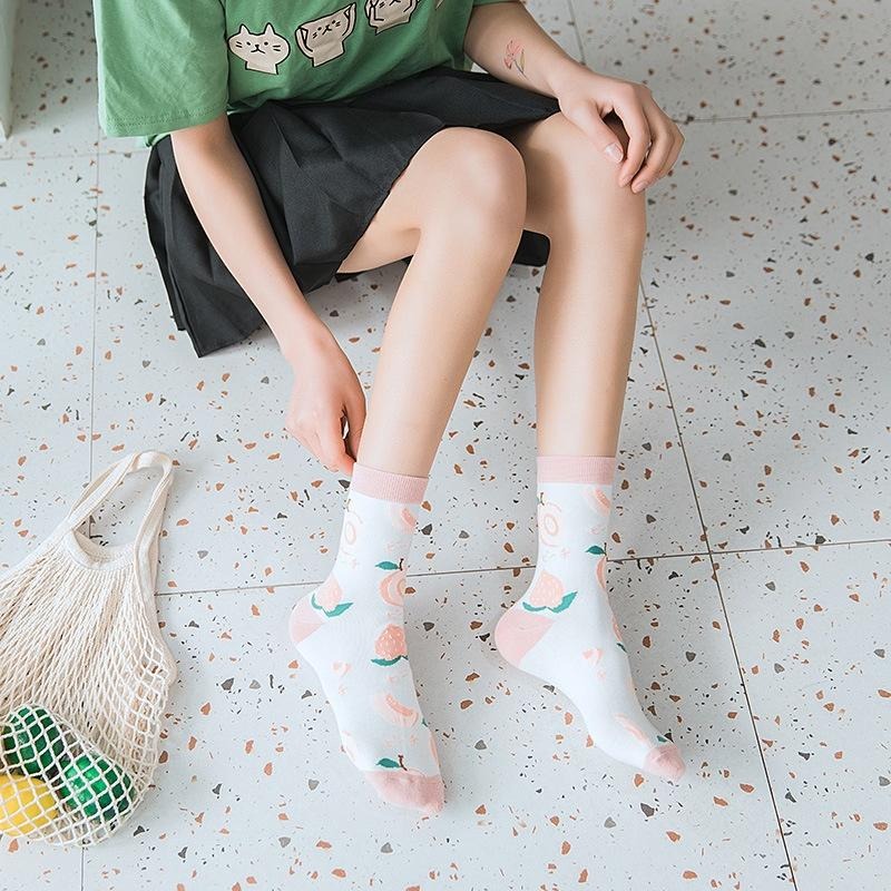 B854 ｜日系甜美可愛水果中筒襪 果襪 女襪 水果襪 百搭襪 襪子 中筒襪 時尚休閒襪 學院風襪子xiami-細節圖9