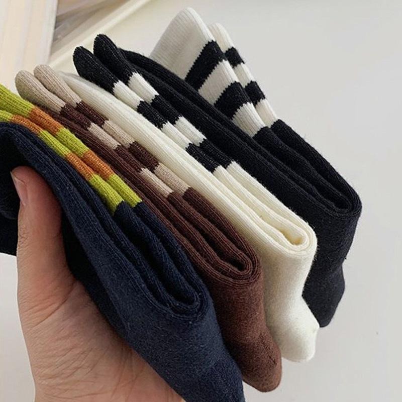 B855｜中筒襪長襪 潮牌 中筒襪 長襪 男襪 女襪 襪子  條紋襪 棉襪 百搭 男女不拘xiami-細節圖2