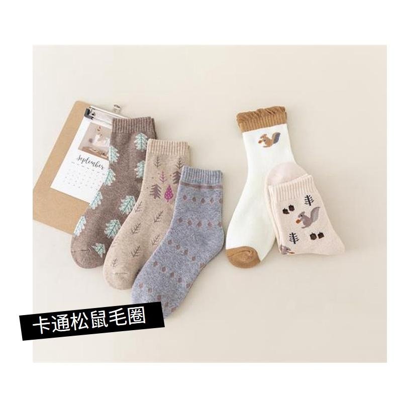 B854｜30種 秋季短加厚中筒襪 松鼠中筒襪 文青襪子 時尚有型中筒襪 毛圈中筒襪 保暖中筒襪xiami-細節圖4