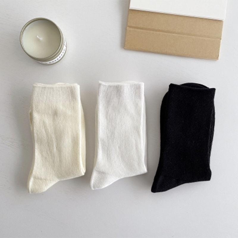 B855｜時尚百搭女襪棉質素色中筒襪 棉質素色中筒襪 棉 中筒襪 襪子 長襪xiami-細節圖9