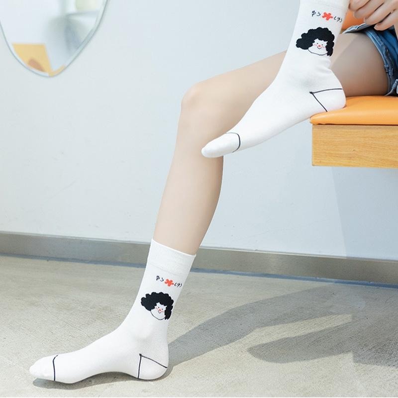 B854｜ 中性乳牛斑馬圓點圖案黑白撞色中筒襪 情侶百搭運動襪 潮流長襪 終統襪 黑白襪xiami-細節圖2