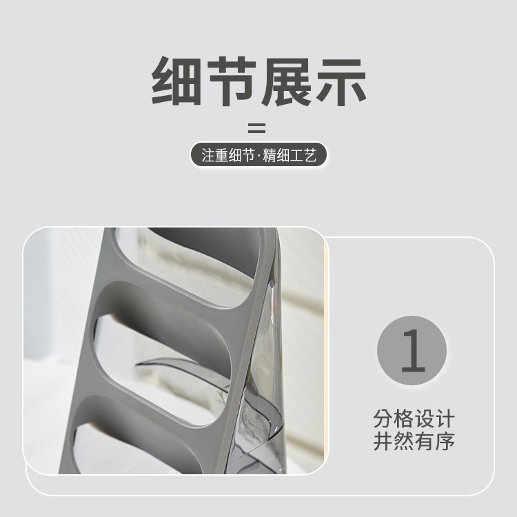 DH007｜斜插式透明筷架 瀝水防霉 餐具收納架 廚房收納架 瀝水架 文具收納 多功能置物架-細節圖9