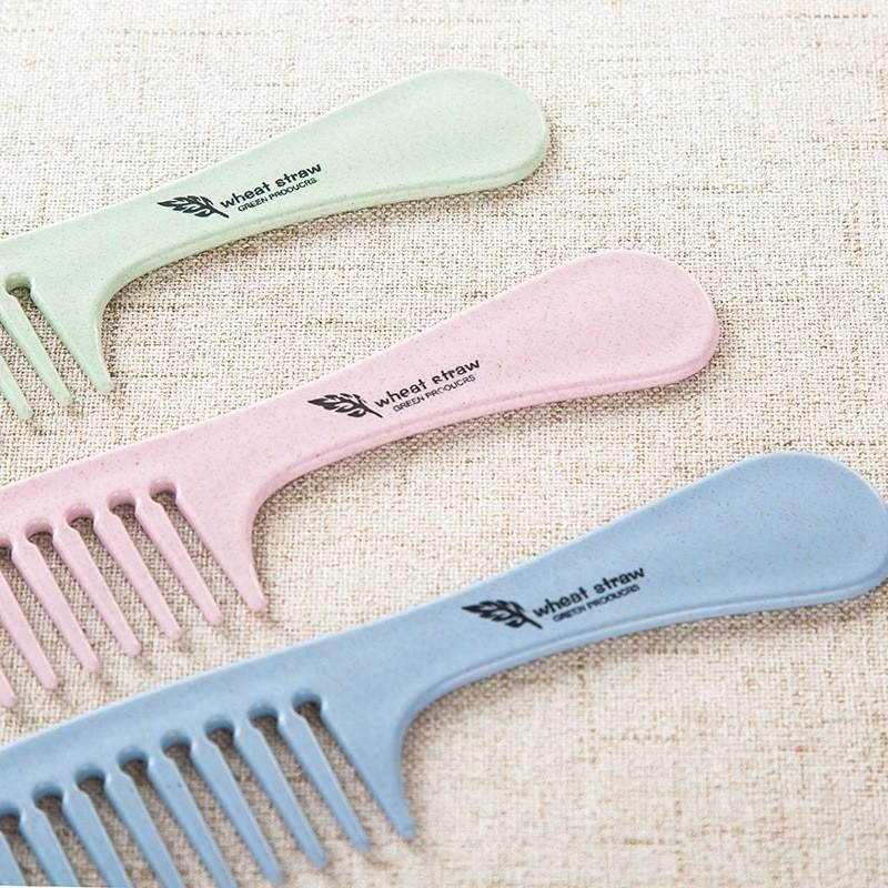 B812｜小麥防靜電梳子 按摩梳子 梳子 環保梳子 可愛 北歐風防靜電 粗齒大齒梳 長髮梳子 寬齒梳-細節圖3